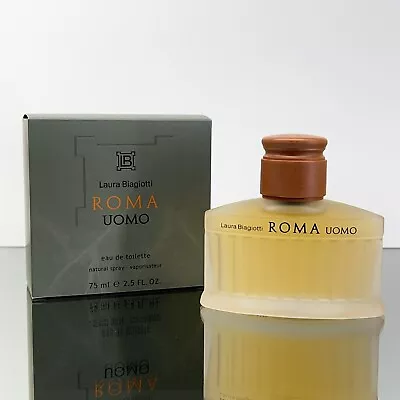 Roma Uomo By Laura Biagiotti Men Cologne 2.5oz-75ml EDT Spray NEW (BM01 • $29.95