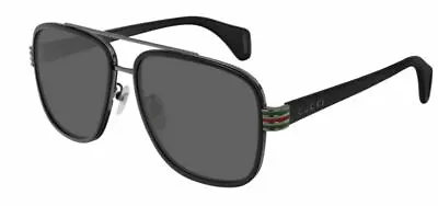 Gucci GG 0448 S 001 Black Shiny Black Grey 58 Mm Men's Sunglasses • $189.99