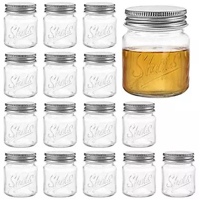 Lawei Set Of 16 Mini Mason Jars With Lids - 2 Oz Mason Jars Shot Glasses Mason S • $26.01