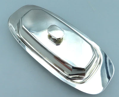 £198 • Buy Vintage Silver Plated  Butter Dish Renzo Cassetti 1970s Italian Modernist MCM