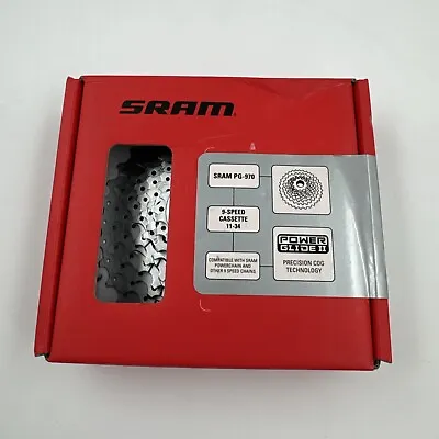 SRAM PG-970 Cassette - 9 Speed 11-34t Powerglide Silver NEW NOS VINTAGE • $40.79