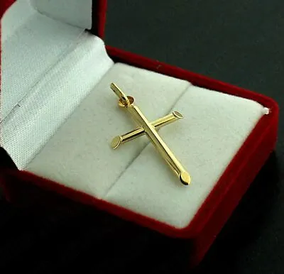 10K Solid Yellow Gold Men's Cross Charm Pendant Brand New 10KT Real Gold • $89.99