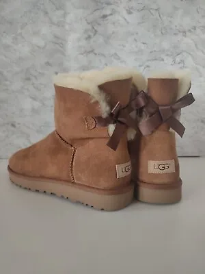 UGG Mini Bailey Bow Boots. UK Size 9.5. Classic Chestnut Colour • £59.99