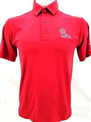 NEW Mississippi Ole Miss Rebels Red Columbia Golf Collared SS Polo Shirt Mens M • $25.49