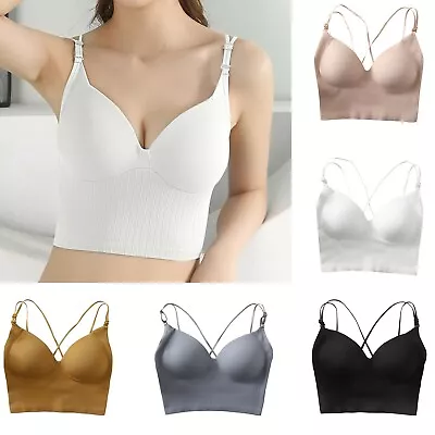 Comfy Cami Bra Women Crop Top Yoga Sports Bralette Soft Padded Ladies Underwear • £4.98