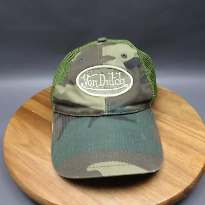 Von Dutch Snapback Trucker Hat Mesh Green Camouflage Mens One Size Adjustable • $44.99