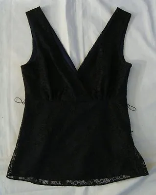 H & M  Lace Lined  Sleeveless Black Tank Top  Sz.4  NWOT • $5.99