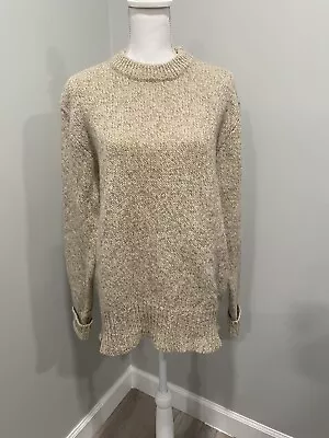 Vintage Woolrich Beige Cream Long Sleeve Crew Neck Knit Sweater Size Large • $39.97