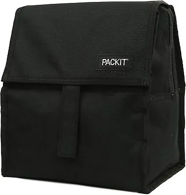 $19.95 • Buy PackIt Freezable Lunch Bag With Zip Closure, Black