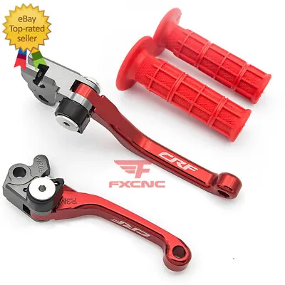 For Honda CRF250R CRF450R 2004-2006 CNC Brake Clutch Levers Grips Logo Dirtbike • $45.99