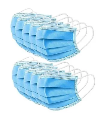 Disposable Protective Face Mask 3 Layer Breathable Surgical Medical Blue Masks • £14.95