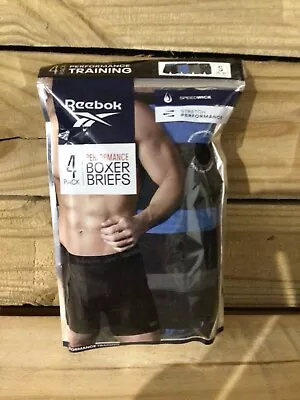 New Reebok Men Speedwick Stretch Performance Training Boxer Briefs 4 Pack Size S • $16.95