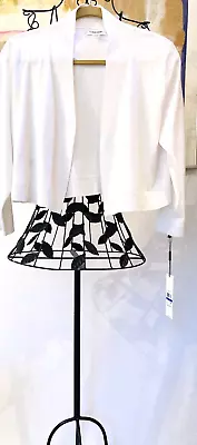 Calvin Klein Womens Wht Shawl Collar Shrug Sweater Rayon/Nylon 3/4sleeve Sz XL • $39.98