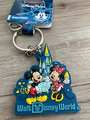 Walt Disney World Cinderella Castle Keychain Mickey And Minnie Mouse NWT • $19.98
