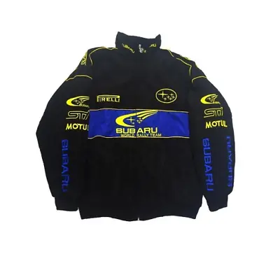 Racing Jacket Subaru Black F1 Bomber Jacket Rare Style Streetwear Embroidered • $55