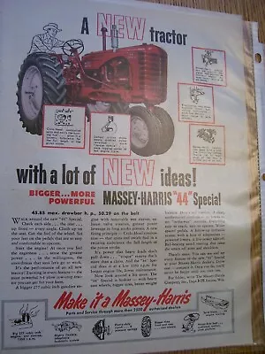 Vintage Massey Harris Advertising  -mh  44 Special  Tractor • $15.99