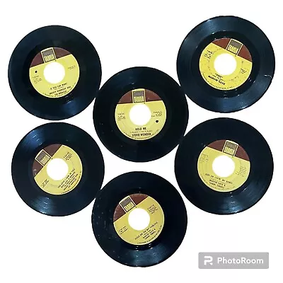 Stevie Wonder Marvin Gaye Tammi Terrell Smokey Robinson Miracles 45 Records 6 • $25.78