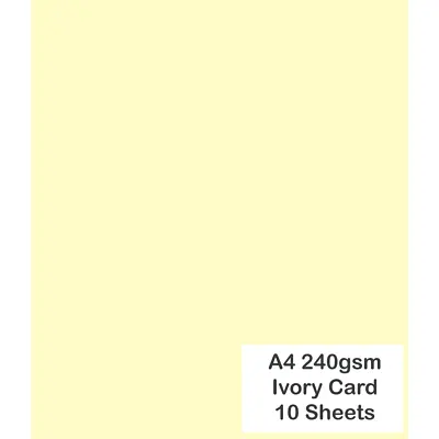ARK A4 240gsm Colored Card Stock  Double Sided  Pack Of 10 Sheets • £4.99