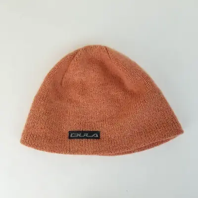 Bula Orange Knit Wool Blend Beanie Cap Winter Hat Fleece Lined Inner Band • $14