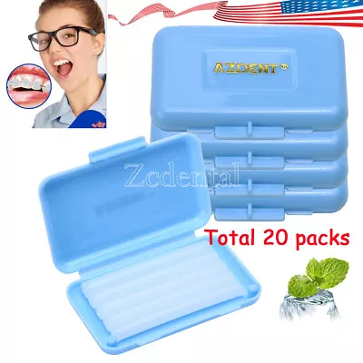 20* Dental Cajas Cera De Ortodoncia Azul-Menta Olor Para Frenos Irritación De La • $13.13