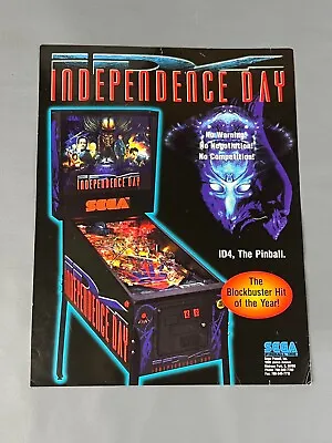 Independence Day Flyer New NOS PROMO Sega Pinball Machine Art Artwork Retro • $14.27