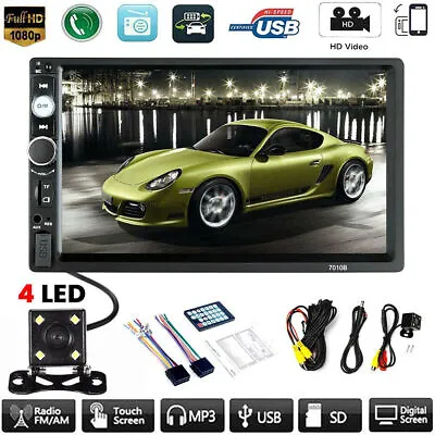 7  Double 2 DIN Car MP5 Player Bluetooth Touch Screen Stereo Radio & Camera • $32.99