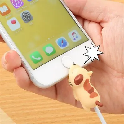 IPhone Android Cable Charger USB Wire Protector Saver Animal Bite 36 Styles UK • £3.22