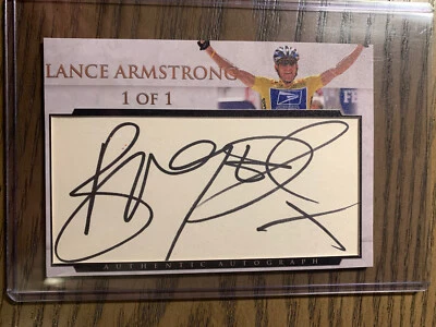£145.38 • Buy Lance Armstrong Cut  Auto Custom 3x5 Card Autograph American Cyclist Signed
