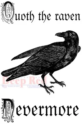 $5.99 • Buy Deep Red Stamps Quoth The Raven Rubber Cling Stamp