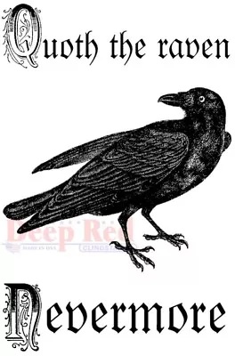 Deep Red Stamps Quoth The Raven Rubber Cling Stamp • $6.49