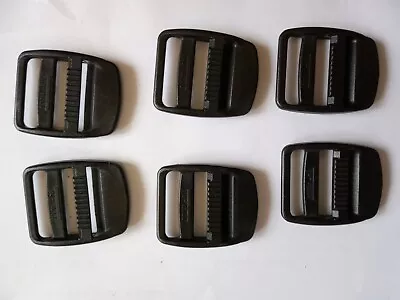 6 Ladder Lock Sliders 25mm  Webbing Adjustable Slider Buckle For Bag Strap • £4.99