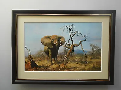 David Shepherd Print 'Trouble Ahead' Elephants FRAMED • £23