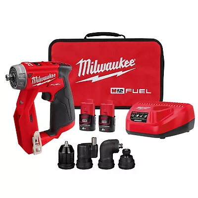 Milwaukee 2505-22 M12 FUEL 12V Brushless 4-in-1 Installation Driver Kit 2X 2.0AH • £219.95