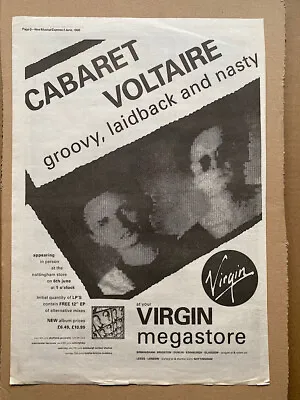 CABARET VOLTAIRE GROOVY LAIDBACK AND NASTY POSTER SIZED Original Music Press Ad • $14.92