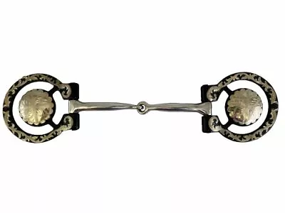 Western Saddle Horse Offset D Ring Snaffle Bit 5.25  W/ Silver Accents + Conchos • $34.92