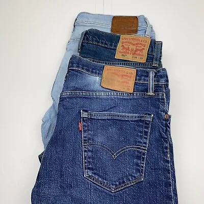 Lot Of 3 Levi's 502 Regular Taper Blue Jeans Men's Size 34x32 • $48.74