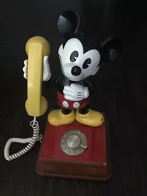 Vintage 1970’s Mickey Mouse Rotary Telephone Walt Disney 1976 Mickey Mouse Phone • $199