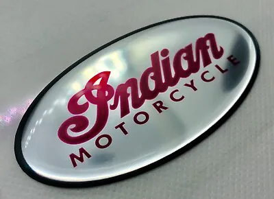 2 Pcs.of Indian Motorcycle Logo Badge 3D Domed Stickers. Silver 84x43 Mm • $23.41