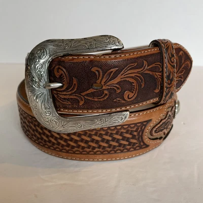 $29 • Buy Tony Lama Men's Tan Westerly Ride Tooled Western Belt C41514 Size 36