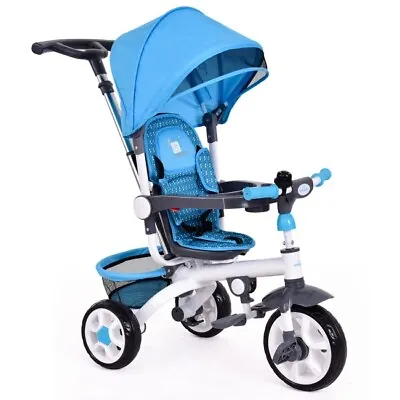 Costway 4-In-1 Kids Baby Stroller Tricycle Detachable Toy Bike W/ Canopy Basket • $104.96