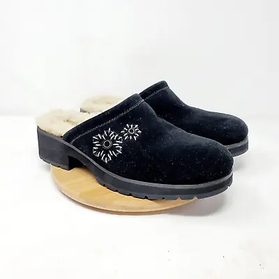 UGG Shoes Womens 11 Solvang Clog Shearling Lined Slide Mule Chunky Lug Sole Boho • $49.95