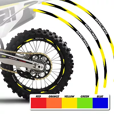 Yellow 21 In. 18  Dirt Bike Decal Rim Sticker R01 For Yamaha YZ 125X 20 21 22 23 • $37.86