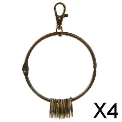4X Bronze Large (85mm) 10x Multi-Ring Jailers Fob/Keyring/Split Ring Key Holder • £11.68
