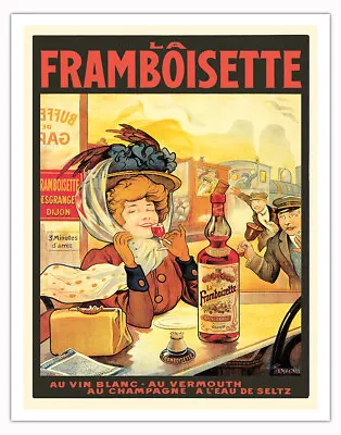 La Framboisette Raspberry Liquor - Vintage Poster By Francisco Tamagno 1905 • $19.98