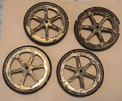 Antique Set Of Metal  6 SPOKE Wheels Parts For Toy Wagon Or Car • $75