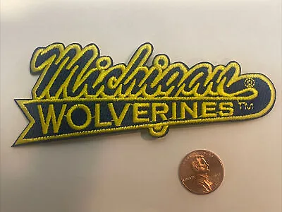 $6.99 • Buy University Of Michigan Wolverines Vintage Embroidered Iron On Patch 4” X 1.5”