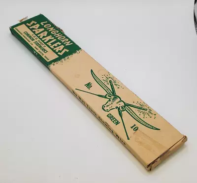 Vintage Longhorn Fireworks Co Empty No. 10 Green Sparkler Box • $22.95