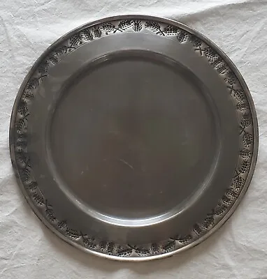 Vintage Pottery Barn Charger Plates Set Of 8 Wheat Design Metal • $137.99