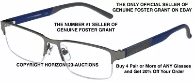 🔥NEW🔥Foster Grant Reading Glasses IRONMAN IM1001 GRAY/BLUE-PICK STRENGTH • $19.88