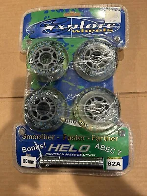 Inline Skate Wheels 80mm 82A Outdoor Rollerblade Explore 8 Pack New • $19